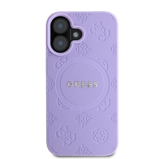 Apple iPhone 16 Guess Saffiano Peony Stamp MagSafe tok (Lila) - GUHMP16SPSAPSMEU