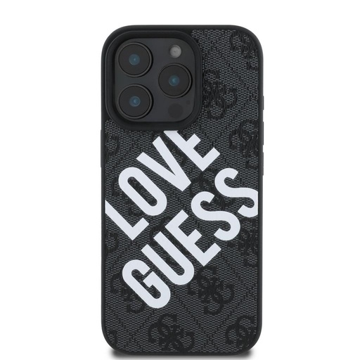 Apple iPhone 16 Pro Max Guess PU Leather 4G Big Love Logo MagSafe tok (Fekete) - GUHMP16XP4PLGWK