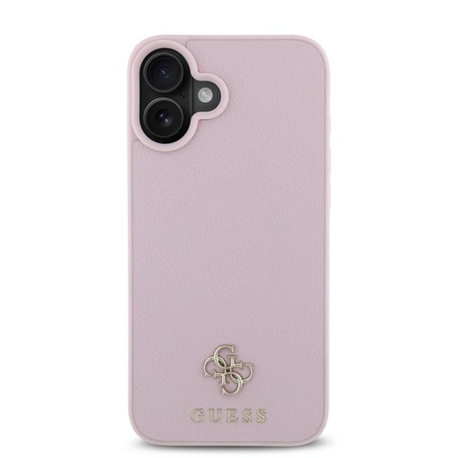 Apple iPhone 16 Plus Guess PU Grained 4G Small Metal Logo MagSafe tok (Rózsaszín) - GUHMP16MPGCSM4MP