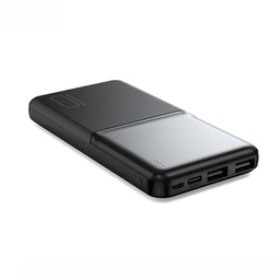 XO PR251 power bank 10000mAh (fekete) – LED kijelző, 2×USB kimenet, Type-C és microUSB bemenet