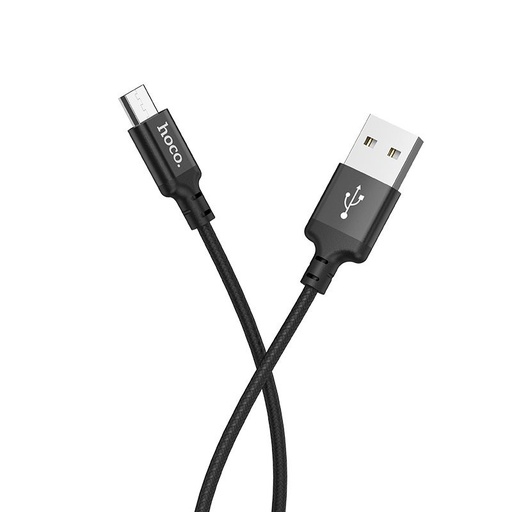 Hoco X14 microUSB kábel, szövet, max. 2.0A, 2m, Fekete