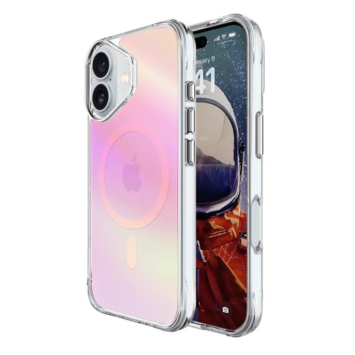 Apple iPhone 16 TOKO Pure rainbow magsafe hátlap tok (Rózsaszín)