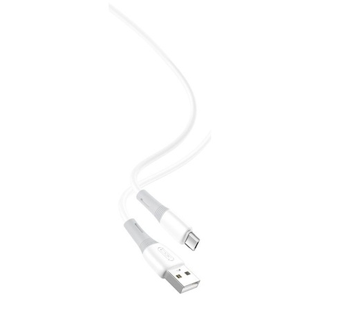 XO NB225 micro USB adatkábel (Fehér) – szilikon, kétszínű kivitel