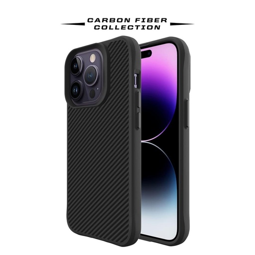 Apple iPhone 14 Pro Max TOKO Carbon fiber hátlap tok (Fekete)