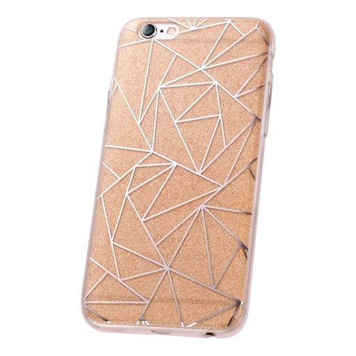 Apple iPhone 7 / iPhone 8 / iPhone SE 2020 / iPhone SE 2022 fashion glitter geometric hátlap tok (Arany)