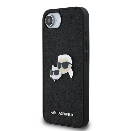Apple iPhone 16e Karl Lagerfeld Fixed Glitter Metal K&CH tok (Fekete) – KLHCPSE4PFGKCPK