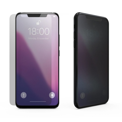 Apple iPhone XR & iPhone 11 privacy (betekintés szög csökkentett) üvegfólia (Átlátszó fekete peremmel)
