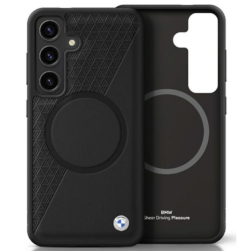 Samsung Galaxy S25 BMW Sign Leather MagSafe tok (Fekete) - BMHMS25S23RTPK