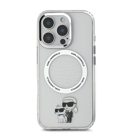 Apple iPhone 16 Pro Max Karl Lagerfeld IML Karl and Choupette MagSafe tok (Átlátszó) - KLHMP16XHNKCIT