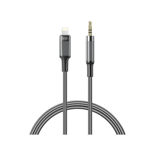 XO NB-R279A audio kábel Lightning - 3,5 mm Brushed Clear (Fekete)