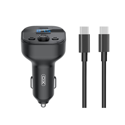 XO BCC18 Bluetooth MP3 autós töltő 3A + Type-C kábel (Fekete)