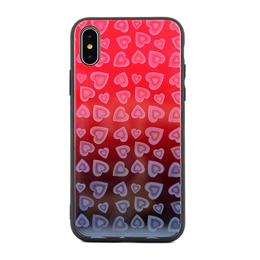 Apple iPhone 7 Plus / iPhone 8 Plus heart glass hátlap tok (Piros)