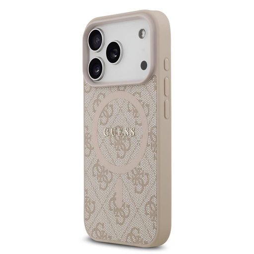 Guess PU Leather 4G Colored Ring MagSafe iPhone 17 Pro (Rózsaszín)