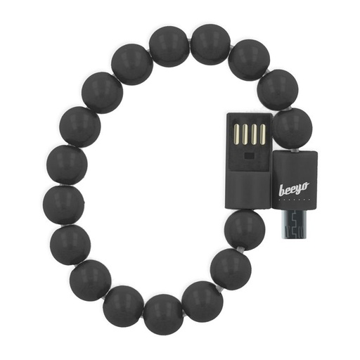 Beeyo karkötő microUSB kábel, fekete