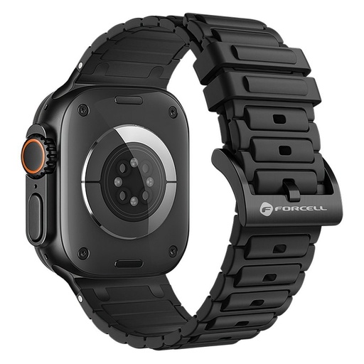 Forcell F-Design FA06 szilikon szíj Apple Watch 42 / 44 / 45 / 49 mm (Fekete)
