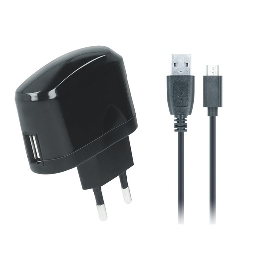 hálózati töltő (microUSB kábel), 2A, fekete