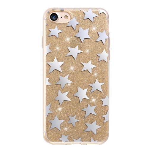 Huawei P10 Lite glitter stars hátlap tok, arany