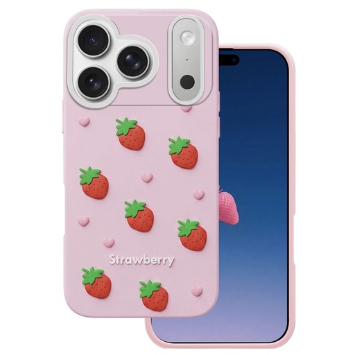 Apple iPhone 17 Pro Strawberry hátlap tok (Rózsaszín)