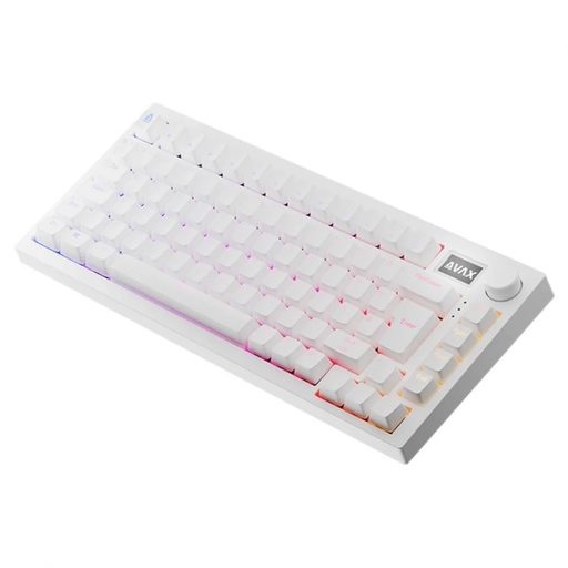 AVAX GM02 PRO 75% Gasket RGB Tri-mode mechanikus billentyűzet (Fehér) - Gateron red kapcsoló, magyar kiosztás