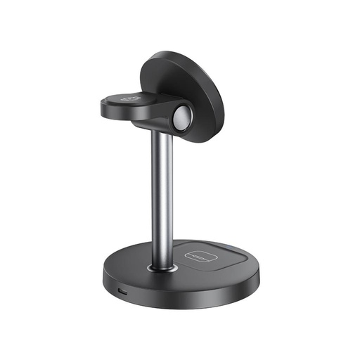 XO CX038 3-in-1 asztali vezeték nélküli töltő (Fekete) - 15W