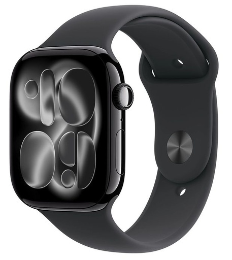 Apple Watch 11 42mm Aluminium Jet Black with Black Sport Band M/L MEQU4