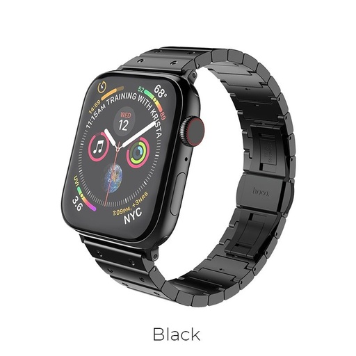 Hoco Apple Watch Series1/2/3/4/5(38/40mm) WB07 nemesacél szíj, Fekete