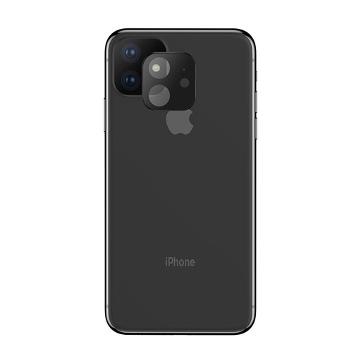 Apple iPhone 11 fémkeretes kamera védő üvegfólia , átlátszó (fekete keret)