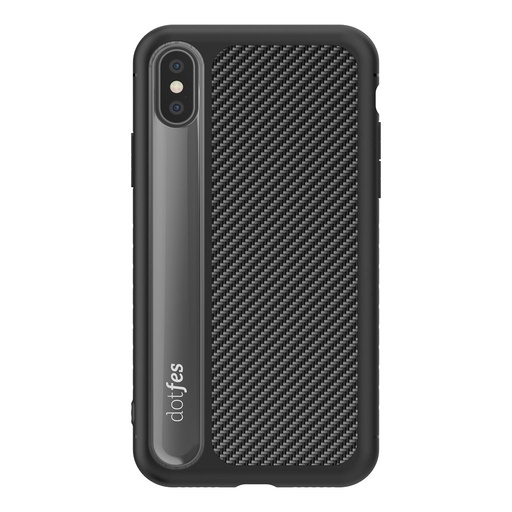 Apple iPhone X/ XS Dotfes luxurious prémium hátlap tok, (Fekete)