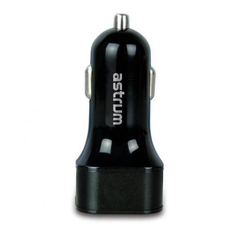 Astrum autós töltő (2 USB port, microUSB kábel), 4,8A, fekete