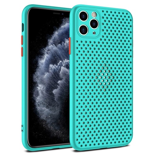 Apple iPhone 11 breath légáteresztő hátlap tok (türkiz)