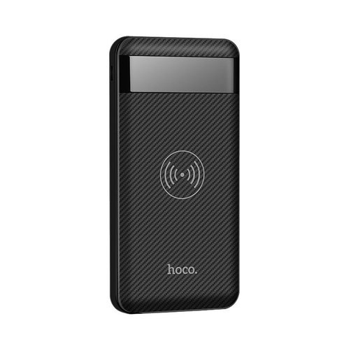 Hoco J11 power bank (vezeték nélküli töltés), 10000 mAh, LED állapotjelző, type-C, 2 USB, lightning csatlakozó, 5V 2,1A, fekete