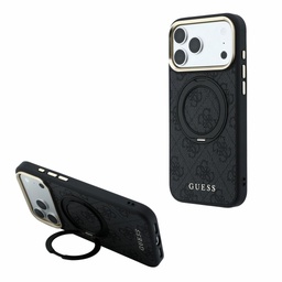 Apple iPhone 18 Pro Guess 4G Ring Stand MagSafe védőtok (Fekete) (GUHMP18L6PS4RSCLK)