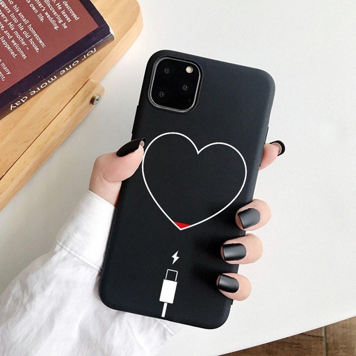 Apple iPhone 11 heart hátlap tok (Fekete)