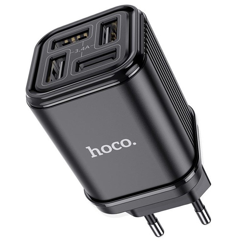 Hoco C84A hálózati töltő (4 USB port), 5V 3,4A, fekete