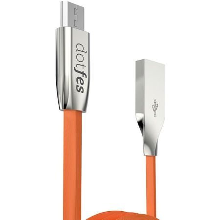 Dotfes A04M cink ötvözet microUSB kábel, narancs