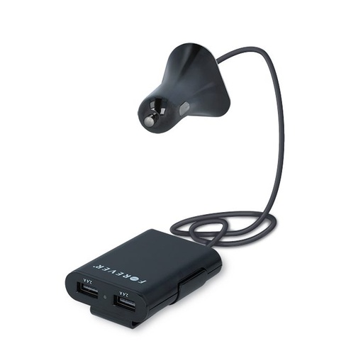 Forever autós töltő (4 USB port), fekete