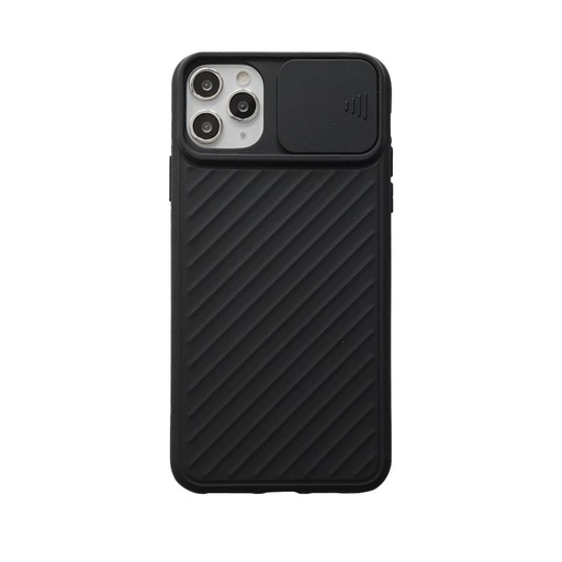 Apple iPhone 12 Mini kamera védős szilikon hátlap tok (Fekete)