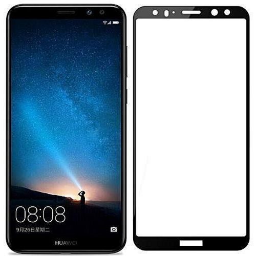 Huawei Mate 20 Lite 5D üvegfólia teljes kijelzőre, átlátszó (fekete keret)