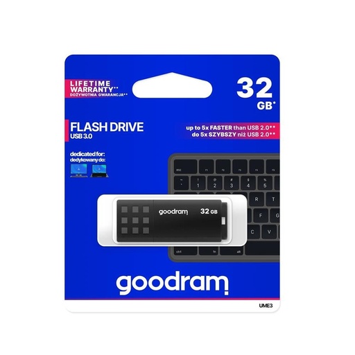 Goodram UME3-0320K0R11 32GB USB 3.0 pendrive, fekete