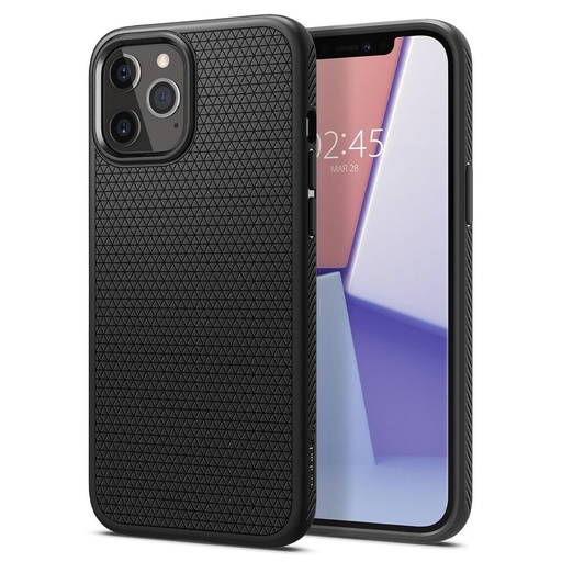 Apple iPhone 12 Spigen liquid air prémium hátlap tok (Fekete)