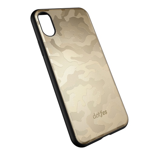 Apple iPhone X/ XS Dotfes camouflage style prémium hátlap tok, (Arany)
