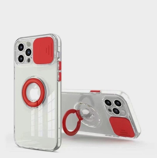 Apple iPhone 12 lens bumper hátlap tok (Piros)