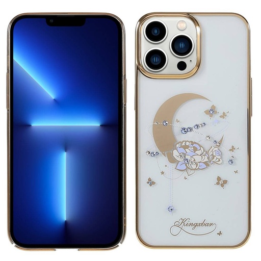 Apple iPhone 13 Pro Max Kingxbar moon series Swarovski köves hátlap tok (Arany)