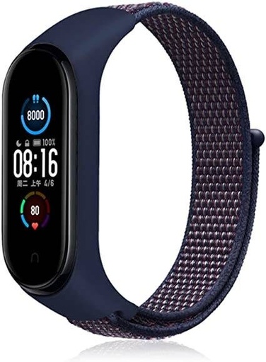Xiaomi Mi Band 3/4/5/6 nylon szíj, tengerkék