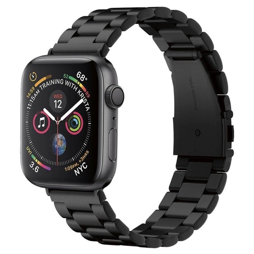 Apple Watch Series 1/2/3/4/5/6(42/44mm) Spigen modern fit rozsdamentes acél szíj, fekete