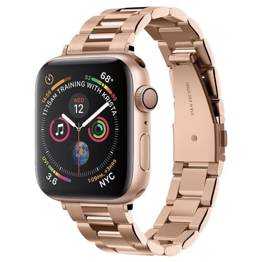 Apple Watch Series 1/2/3/4/5/6(38/40mm) Spigen modern fit rozsdamentes acél szíj, rozéarany