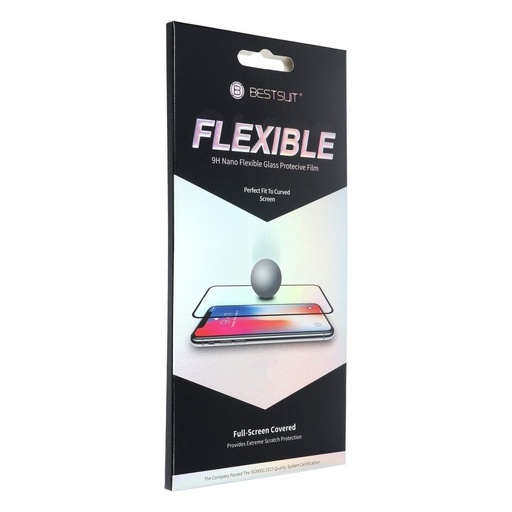 Apple iPhone 13 / 13 Pro / 14 / 16e 5D flexibilis hybrid üvegfólia (Átlátszó, fekete kerettel)