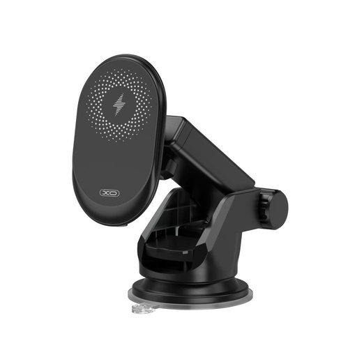 XO CX010 vezeték nélküli autós töltő, tapadókorongos, mágneses, 15W, fekete