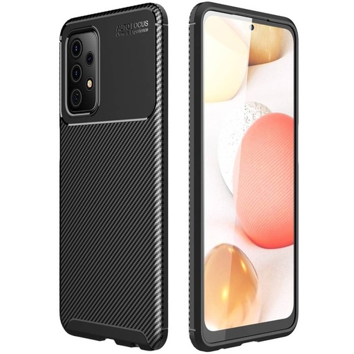 Samsung Galaxy A52 4G/A52 5G/A52s 5G carbon fiber szilikon hátlap tok (Fekete)