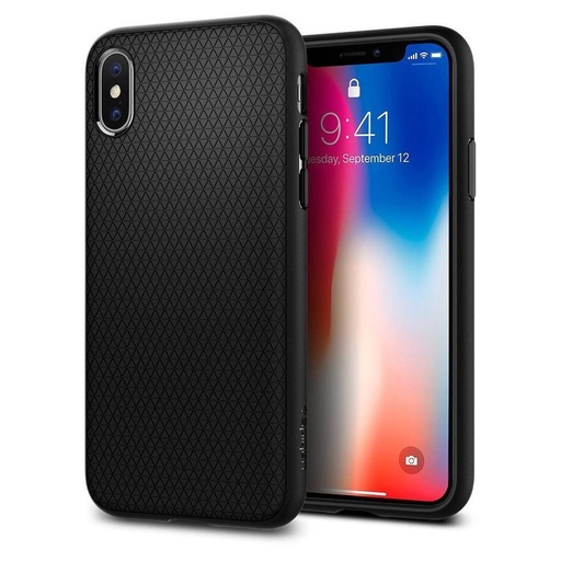 Apple iPhone 7/8/SE 2020/ SE 2022 Spigen liquid air prémium hátlap tok (Fekete)